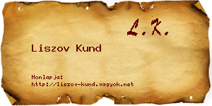 Liszov Kund névjegykártya